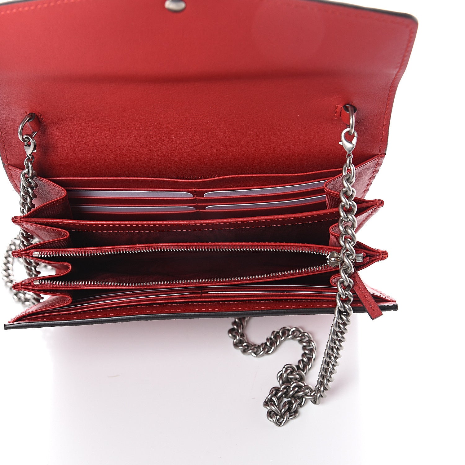 Gucci Elaphe Radiata Mini Dionysus Chain Wallet Hibiscus Red 4 of 8