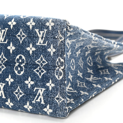 Louis Vuitton Monogram Jacquard Denim Onthego MM Bleu 8 of 8