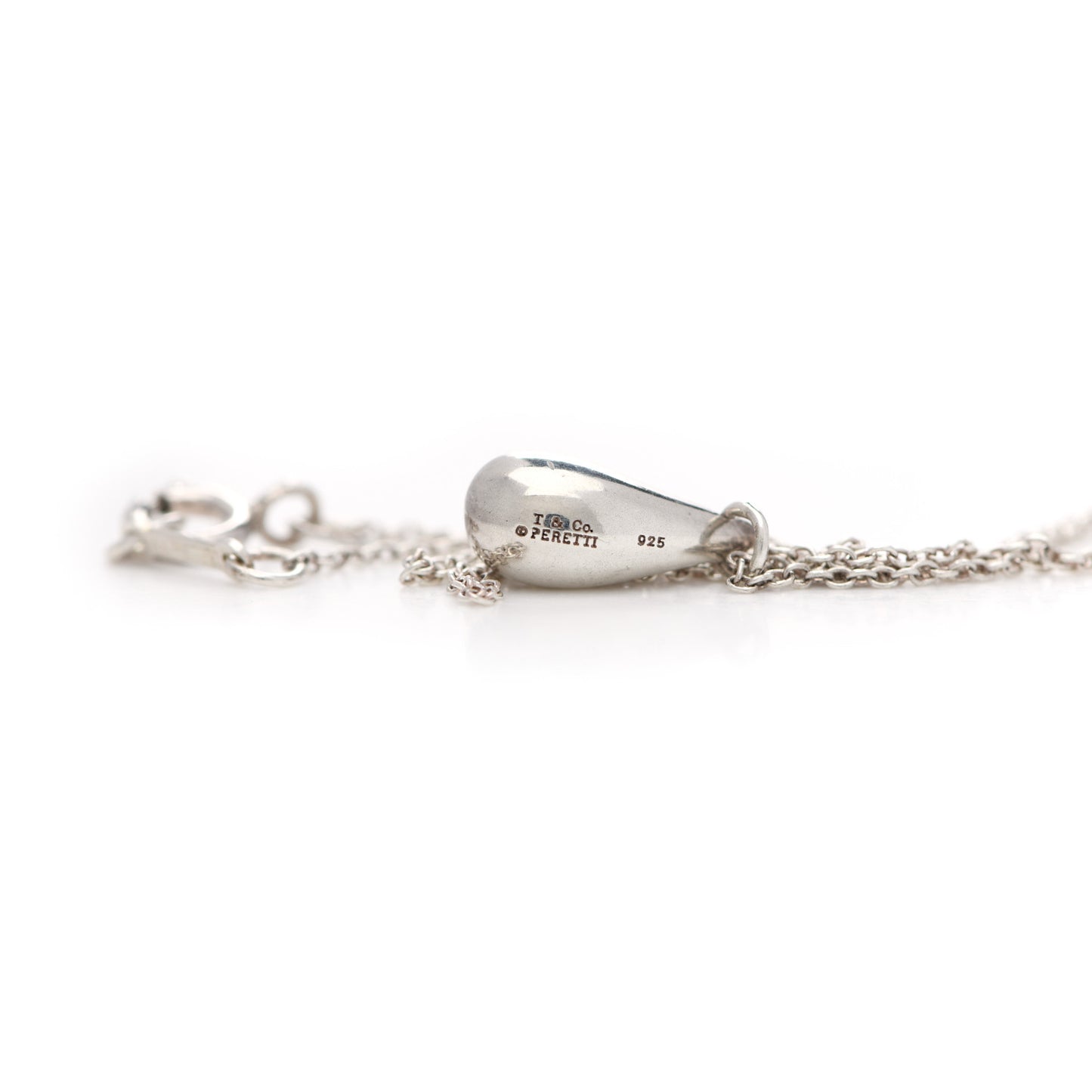 Sterling Silver 12mm Elsa Peretti Tear Drop Pendant Necklace