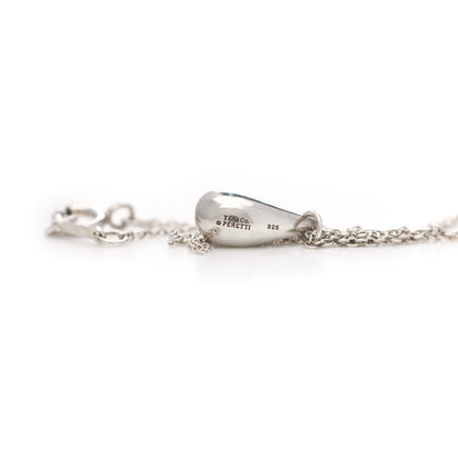 Tiffany Sterling Silver 12mm Elsa Peretti Tear Drop Pendant Necklace 6 of 6