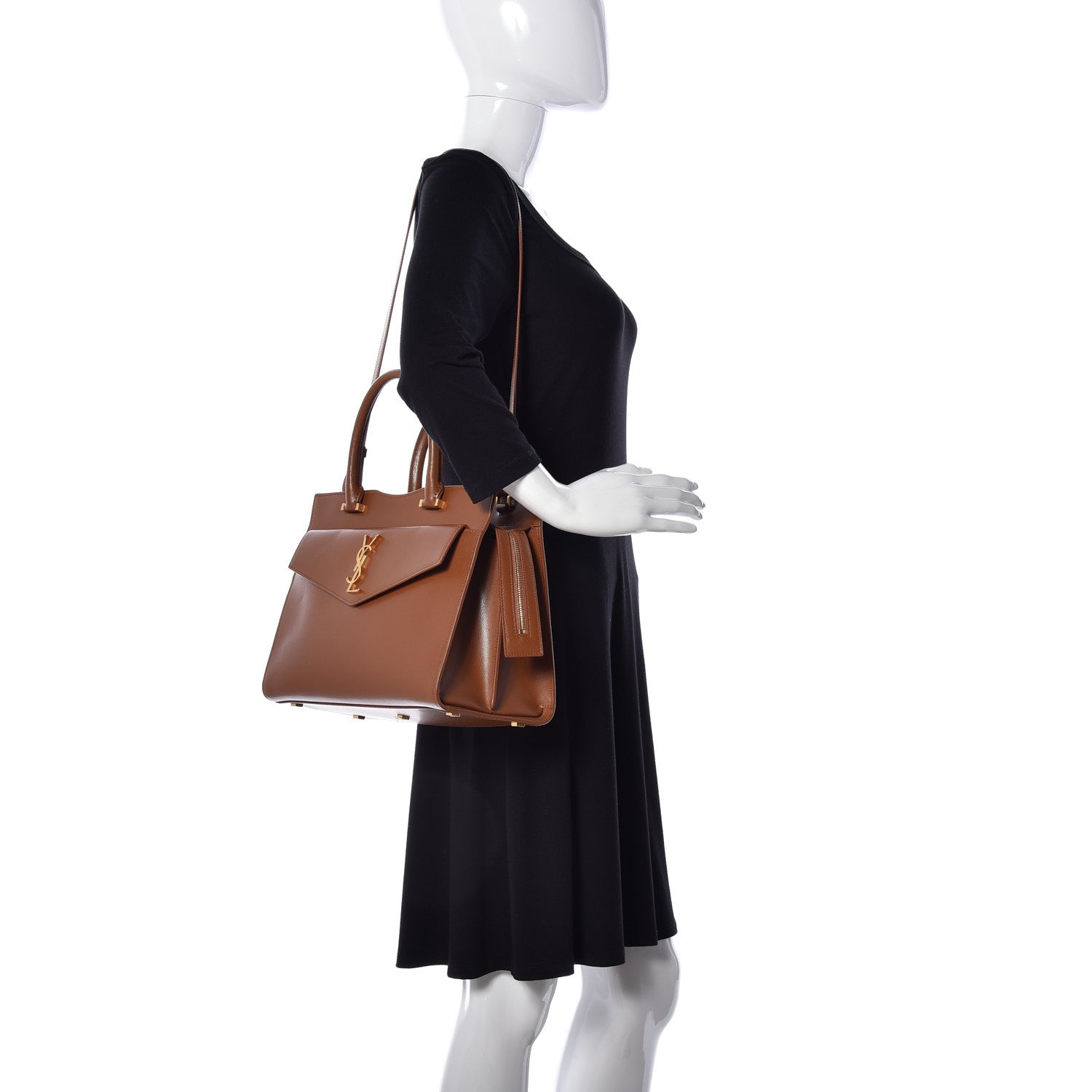 Saint Laurent Grain De Poudre Medium Uptown Tote Brick 3 of 16