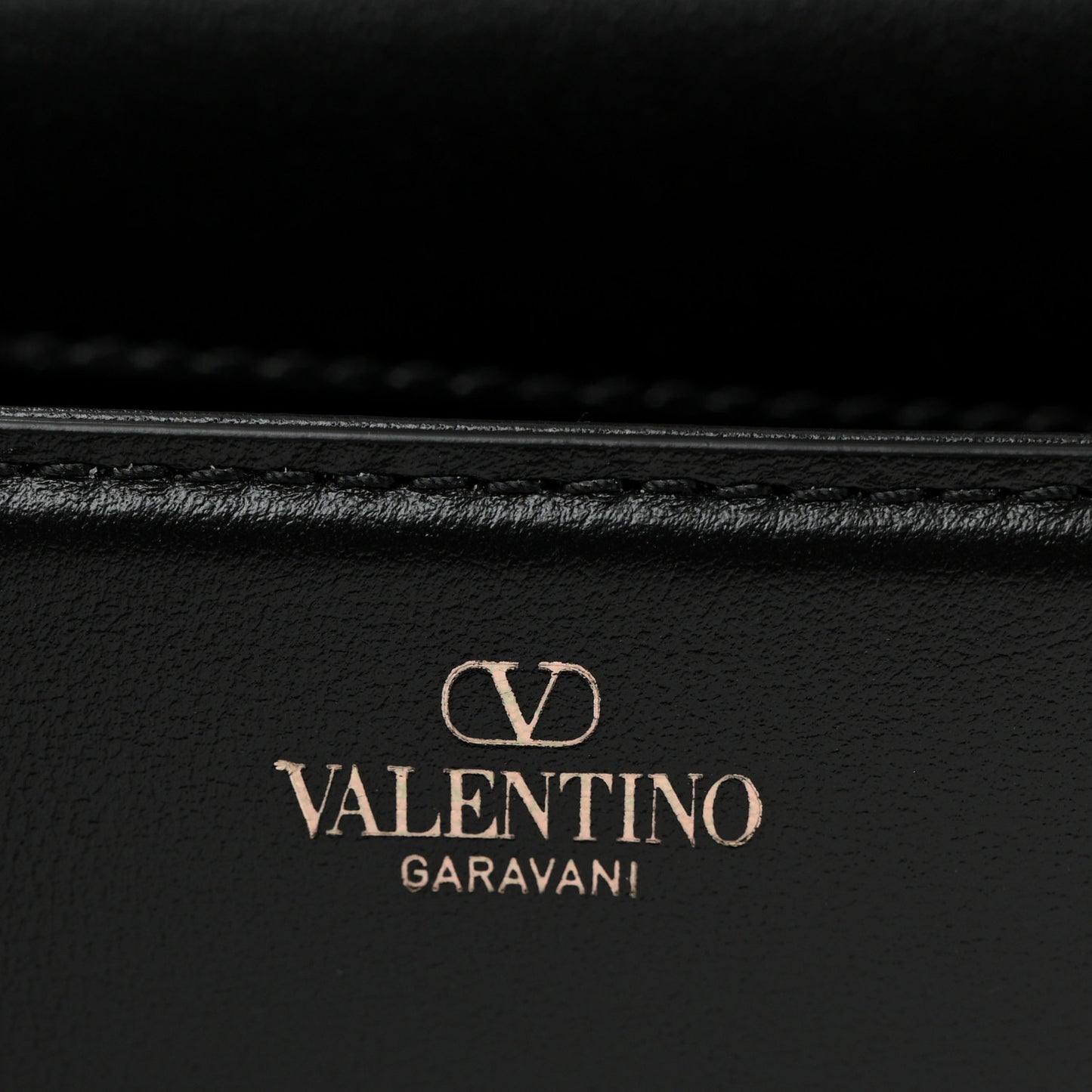 Calfskin Crystal Vlogo Small Loco Shoulder Bag Black