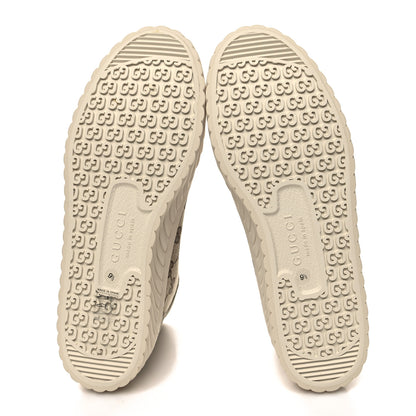 Gucci Monogram Suede Mens Tortuga High Top Sneakers 9.5 Beige Ebony Oatmeal Mystic White 3 of 9