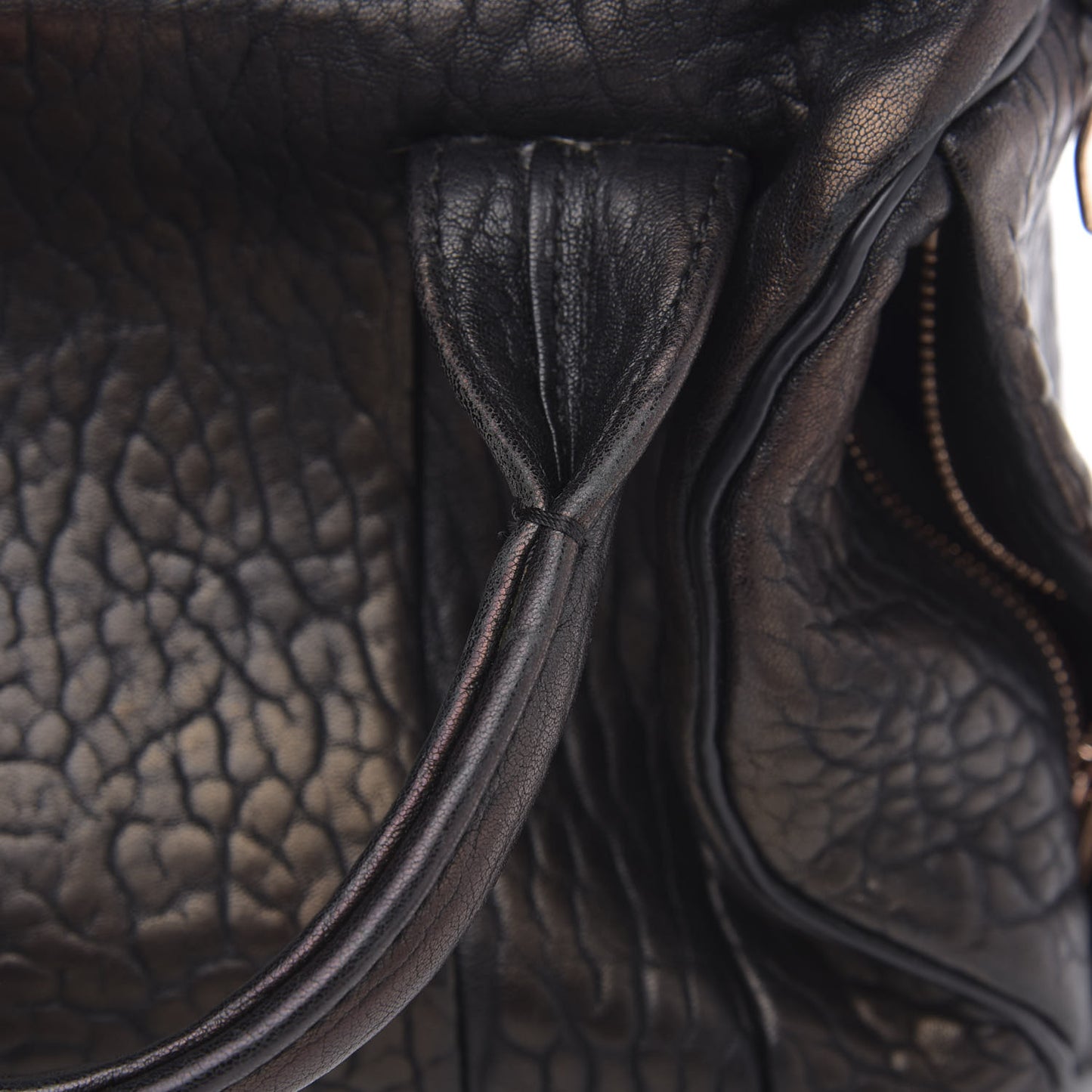 Pebbled Lambskin Rockie Black Rose Gold Hardware