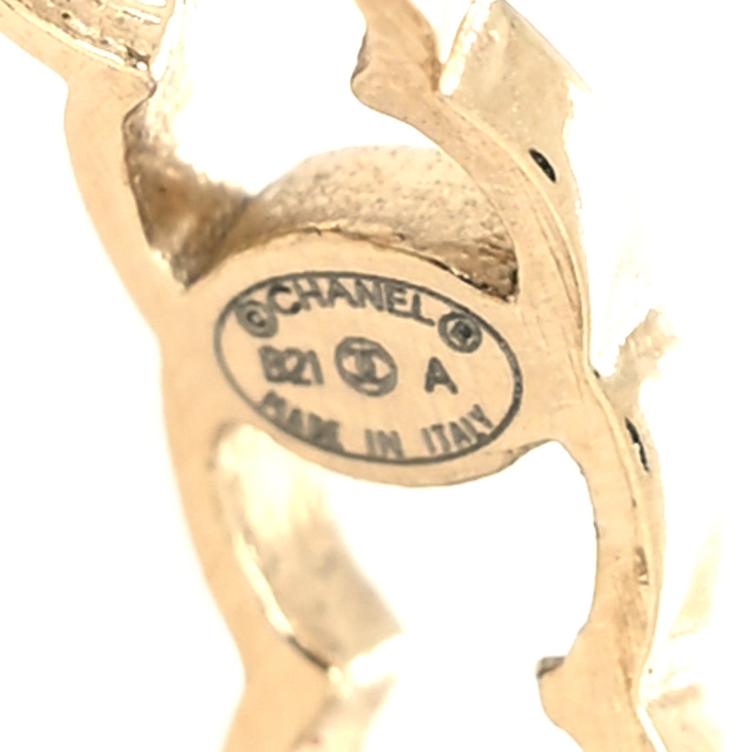 Chanel Metal CC Ring 54 6.75 Gold 4 of 4