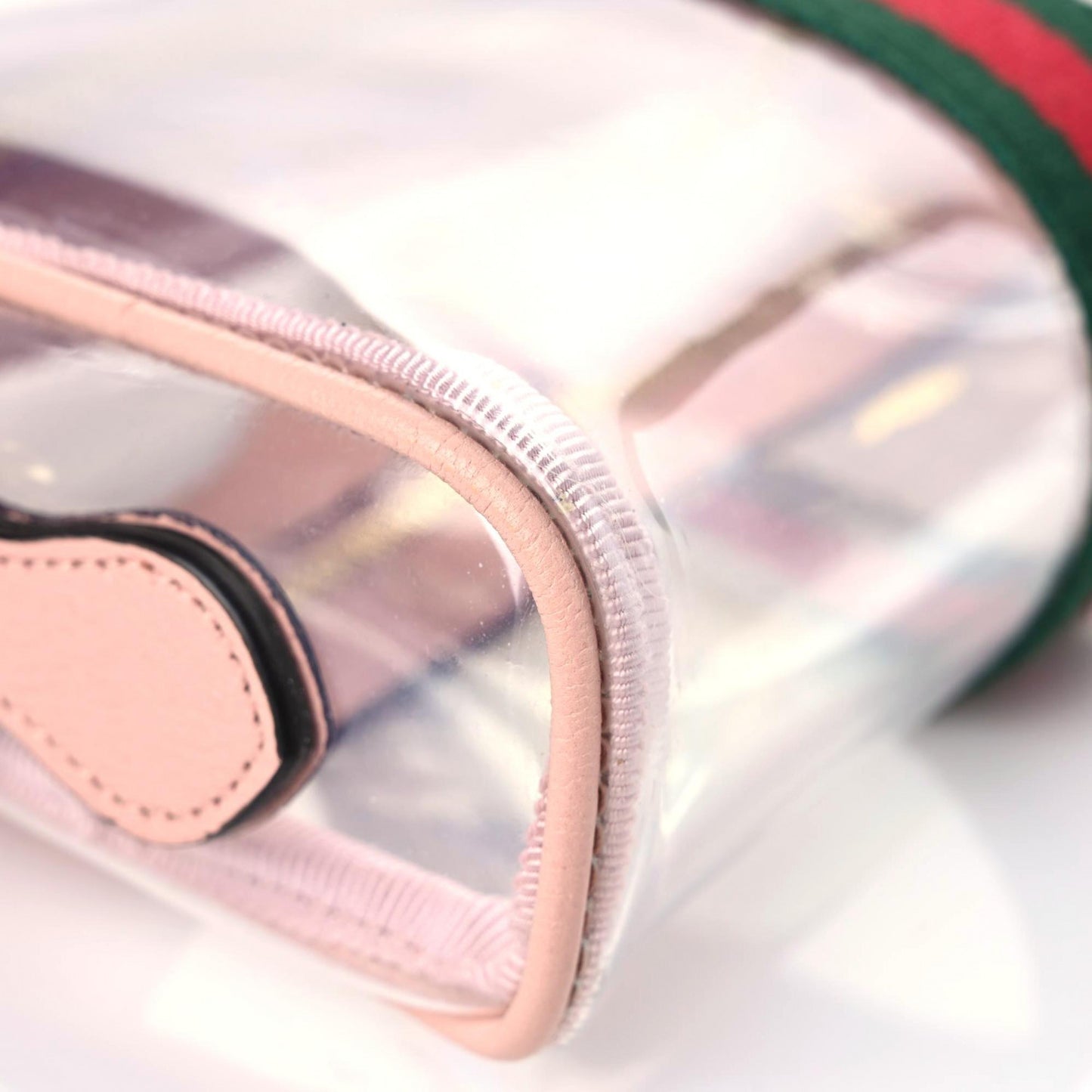 Vinyl Web Mini Ophidia Transparent Shoulder Bag Perfect Pink