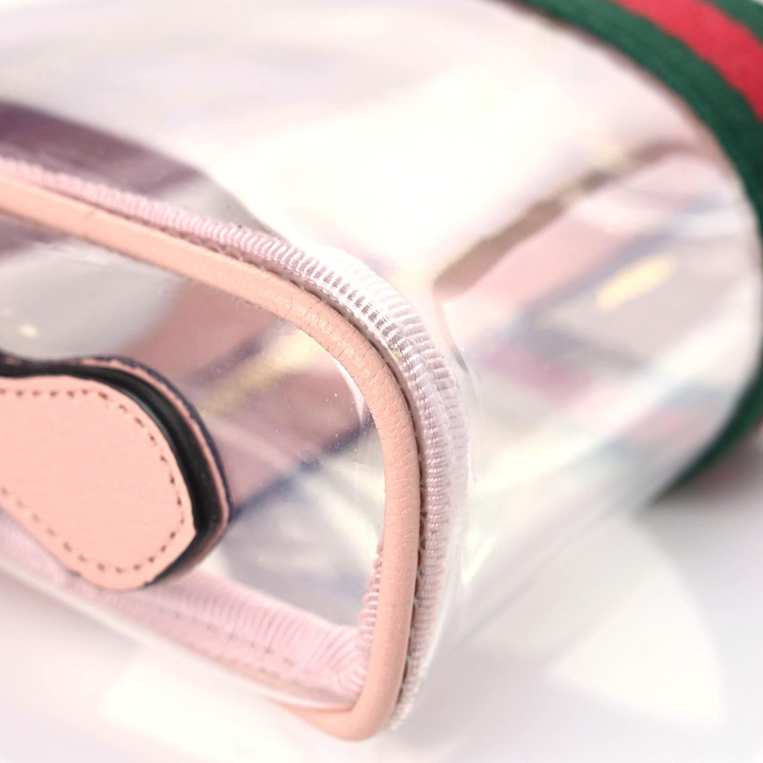 Gucci Vinyl Web Mini Ophidia Transparent Shoulder Bag Perfect Pink 9 of 13