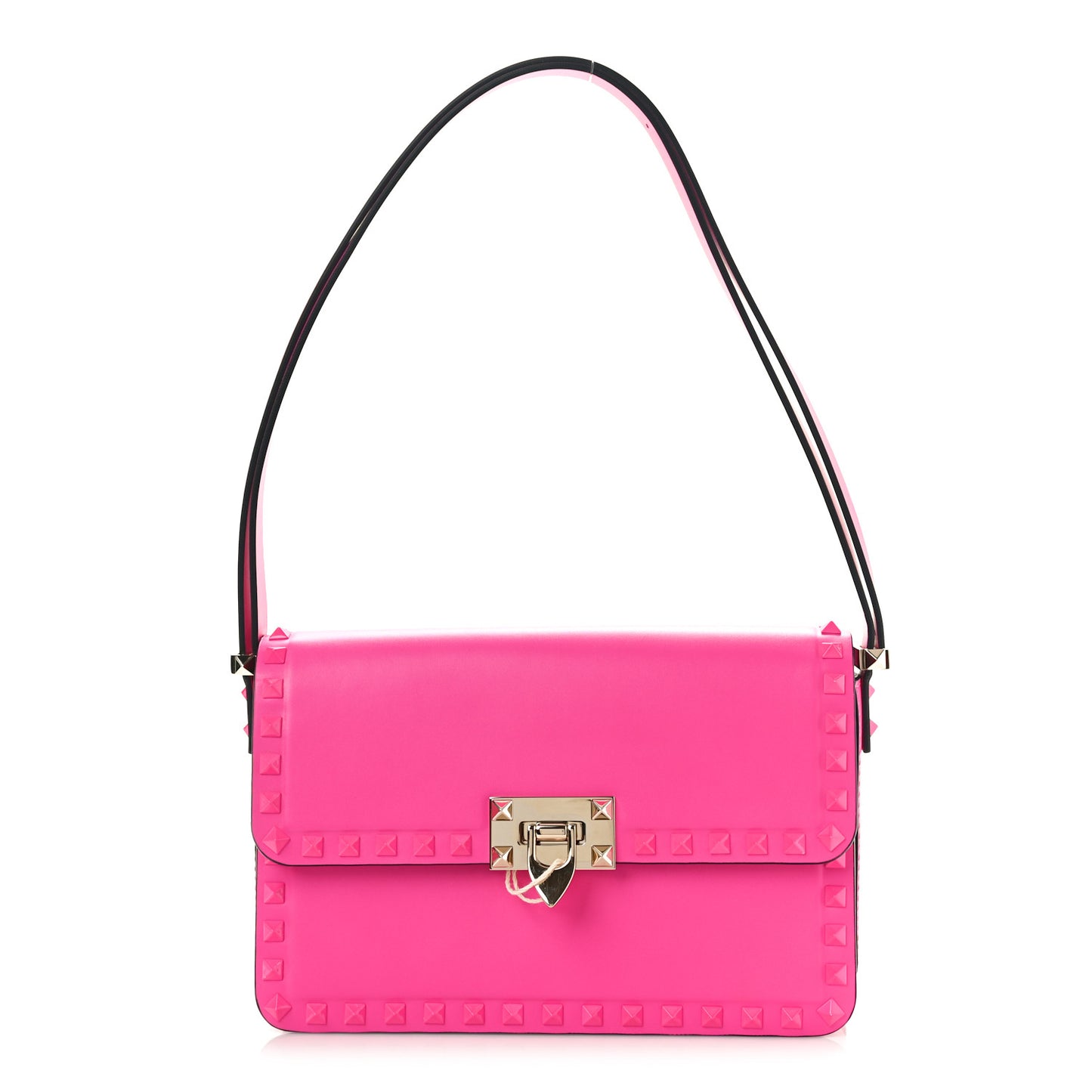 Smooth Calfskin Enamel Tonal Rockstud23 Shoulder Bag Pink PP