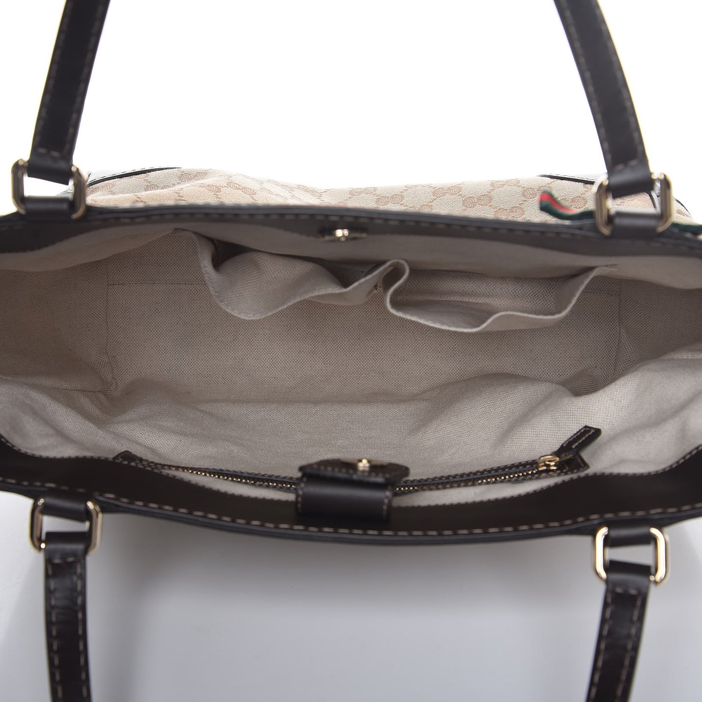 Monogram Web Medium Mayfair Tote Dark Brown