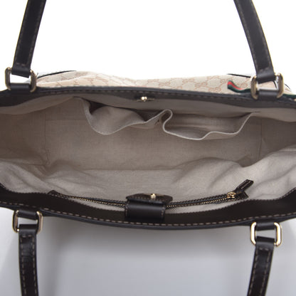 Gucci Monogram Web Medium Mayfair Tote Dark Brown 5 of 7