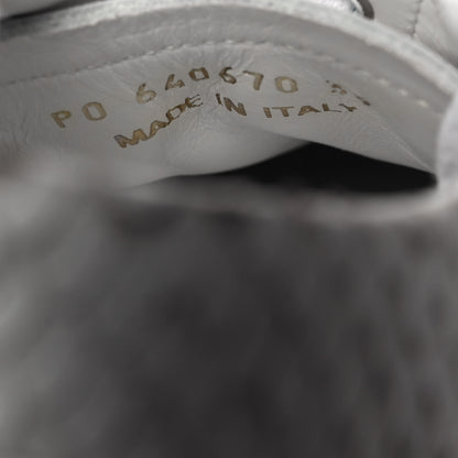 Saint Laurent Calfskin Nubuck Python Embossed Embroidered Womens Court Classic Sneakers 39 Optic White 8 of 8