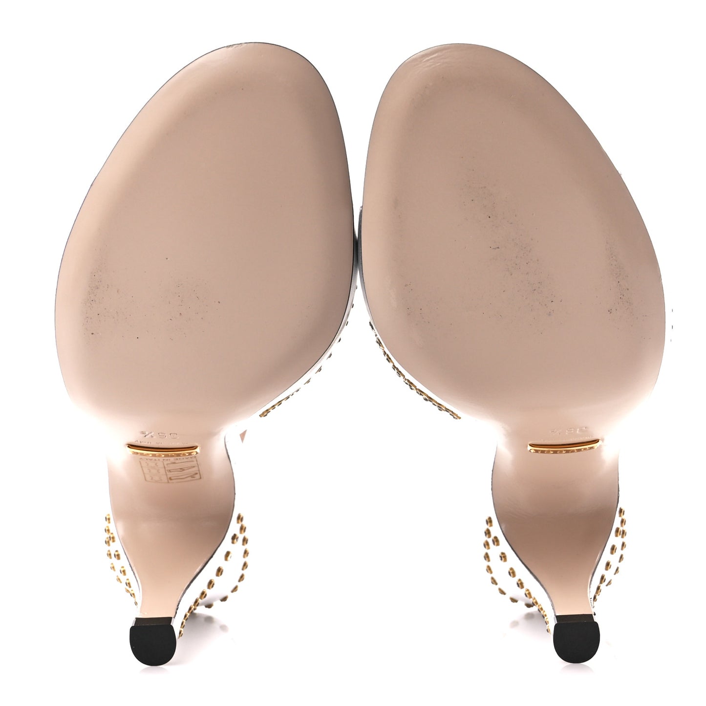 Metallic Calfskin Crystal Studded Fedra Mule Sandals 36.5 Silver