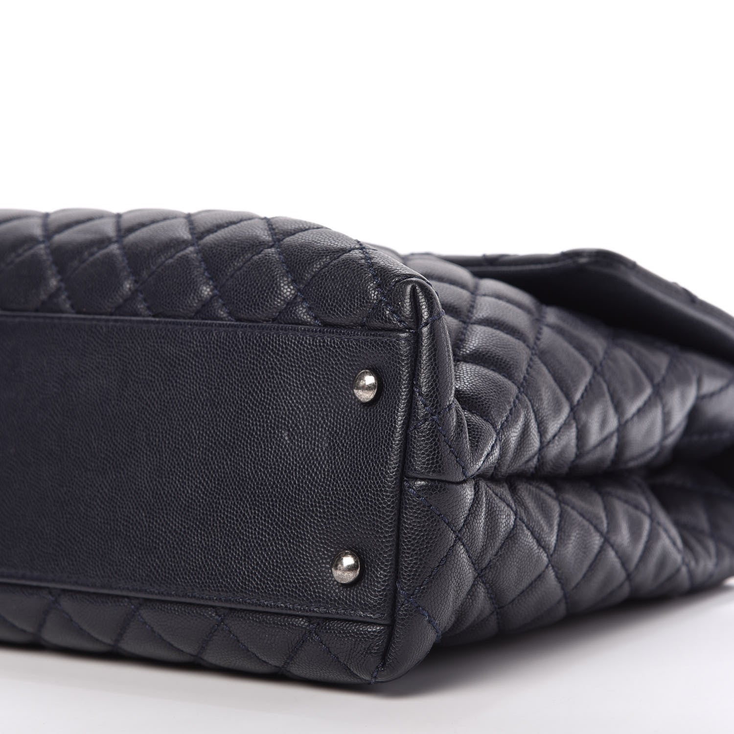Chanel Caviar Lizard Quilted Large Coco Handle Flap Blue 7 of 12