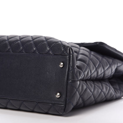 Chanel Caviar Lizard Quilted Large Coco Handle Flap Blue 7 of 12