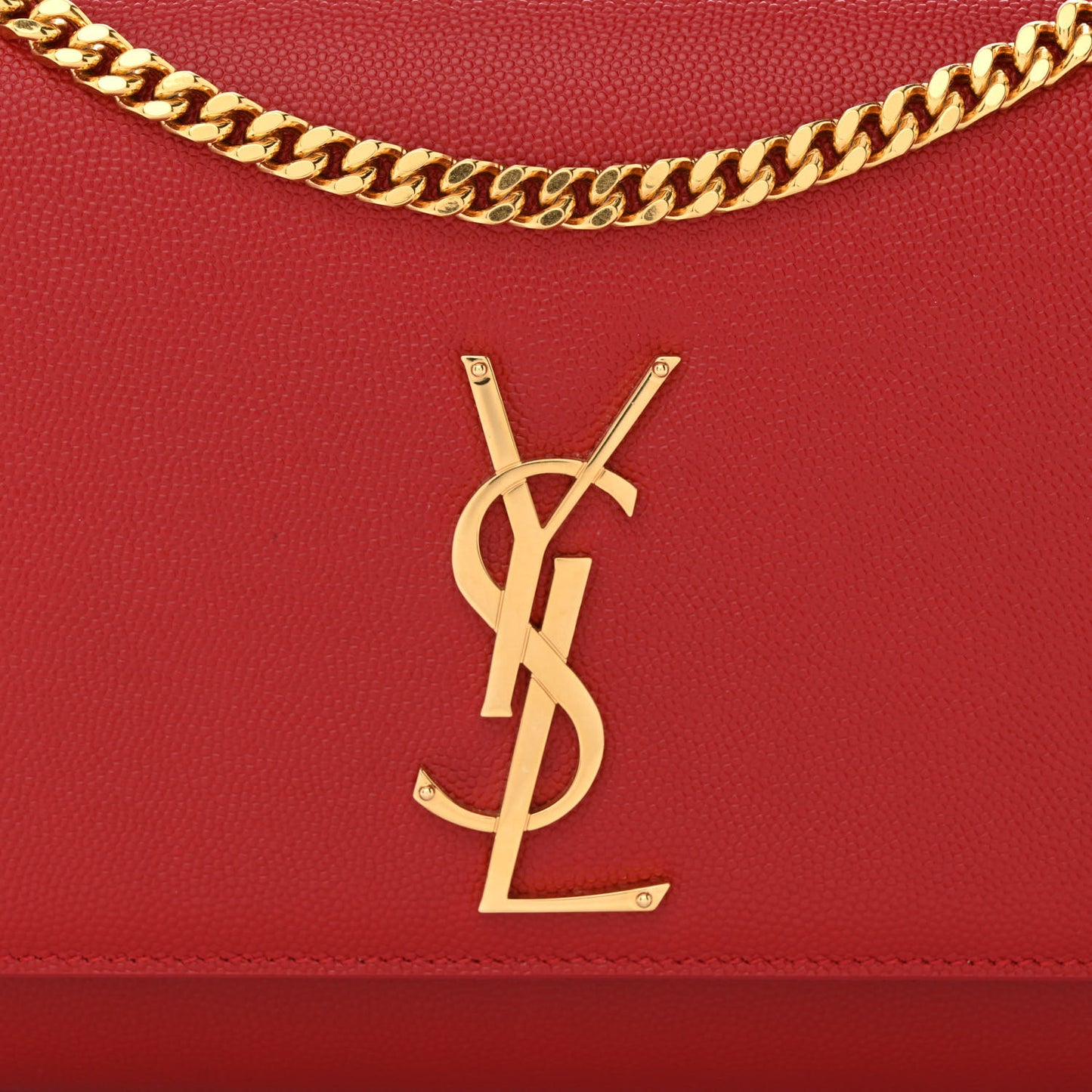 Grain De Poudre Medium Monogram Kate Satchel Red