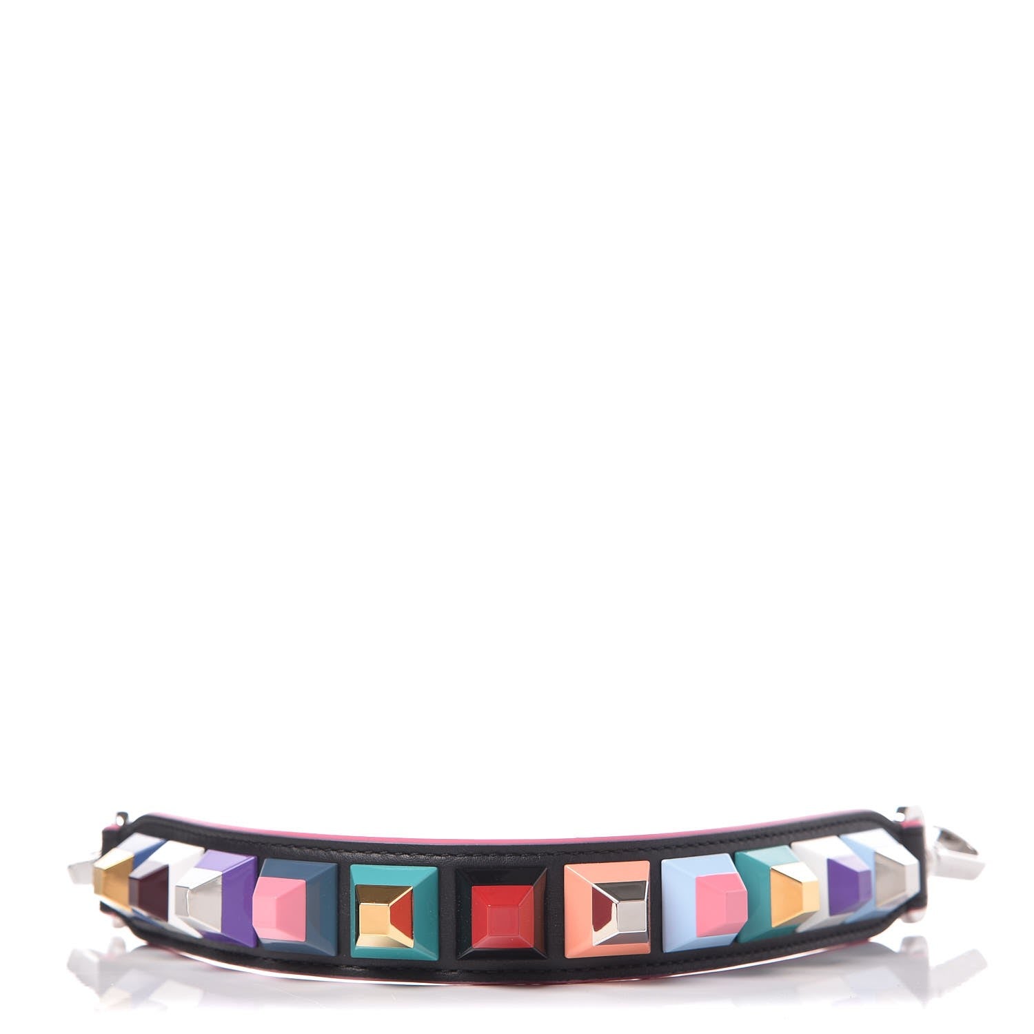 Fendi Vitello Dolce Plexiglass Studded Mini Strap You Black Multicolor 1 of 4