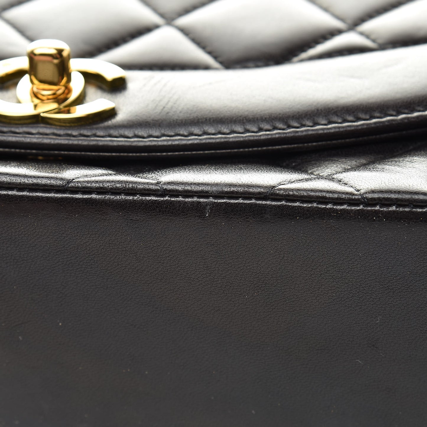Lambskin Quilted Small Single Flap Brown