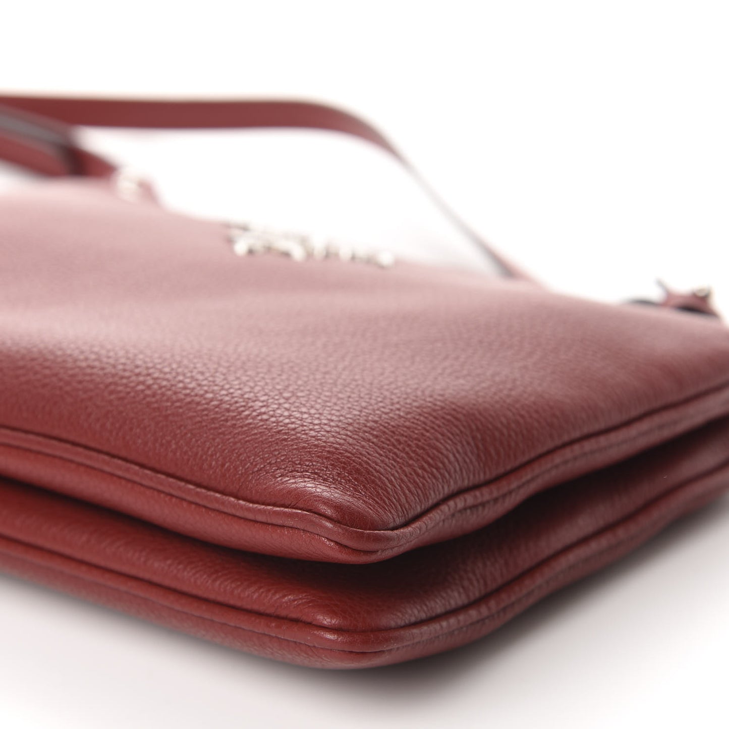 Vitello Daino Double Zip Crossbody Bag Rubino