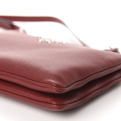 Prada Vitello Daino Double Zip Crossbody Bag Rubino 8 of 10