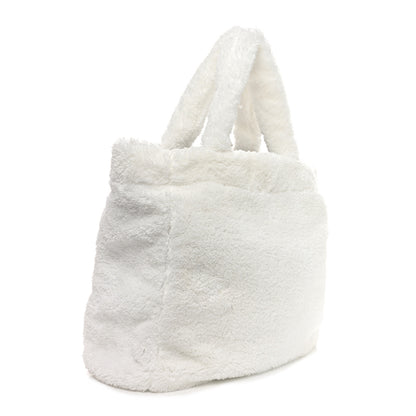 Prada Terry Cloth Tote Bag White Black 2 of 9