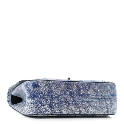 Chanel Crackled Calfskin Jumbo Double Flap Blue 4 of 10