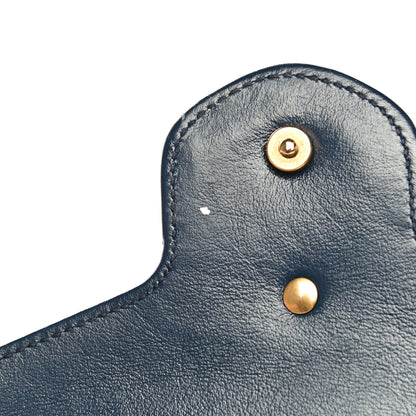 Gucci Vintage Effect Calfskin Matelasse Diagonal Torchon GG Marmont Chain Wallet Mystic White Blue Agata 12 of 21