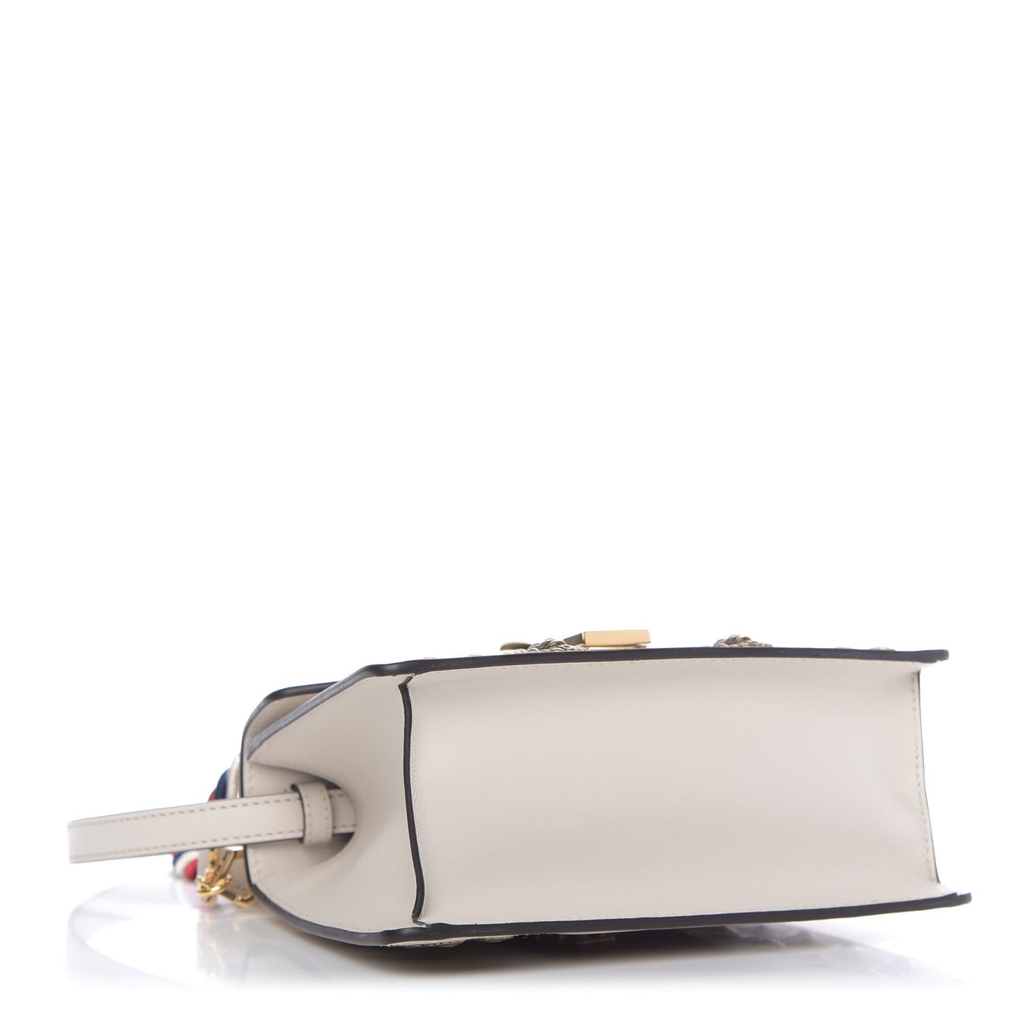 Calfskin Animal Studs Mini Sylvie Top Handle Bag White