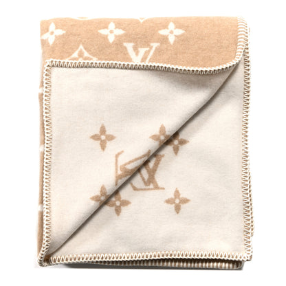 Louis Vuitton Wool Cashmere Monogram Blanket Beige 2 of 3