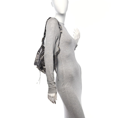 Balenciaga Metallic Agneau Arena Crystal Le Cagole Bucket Bag XS Silver 2 of 10