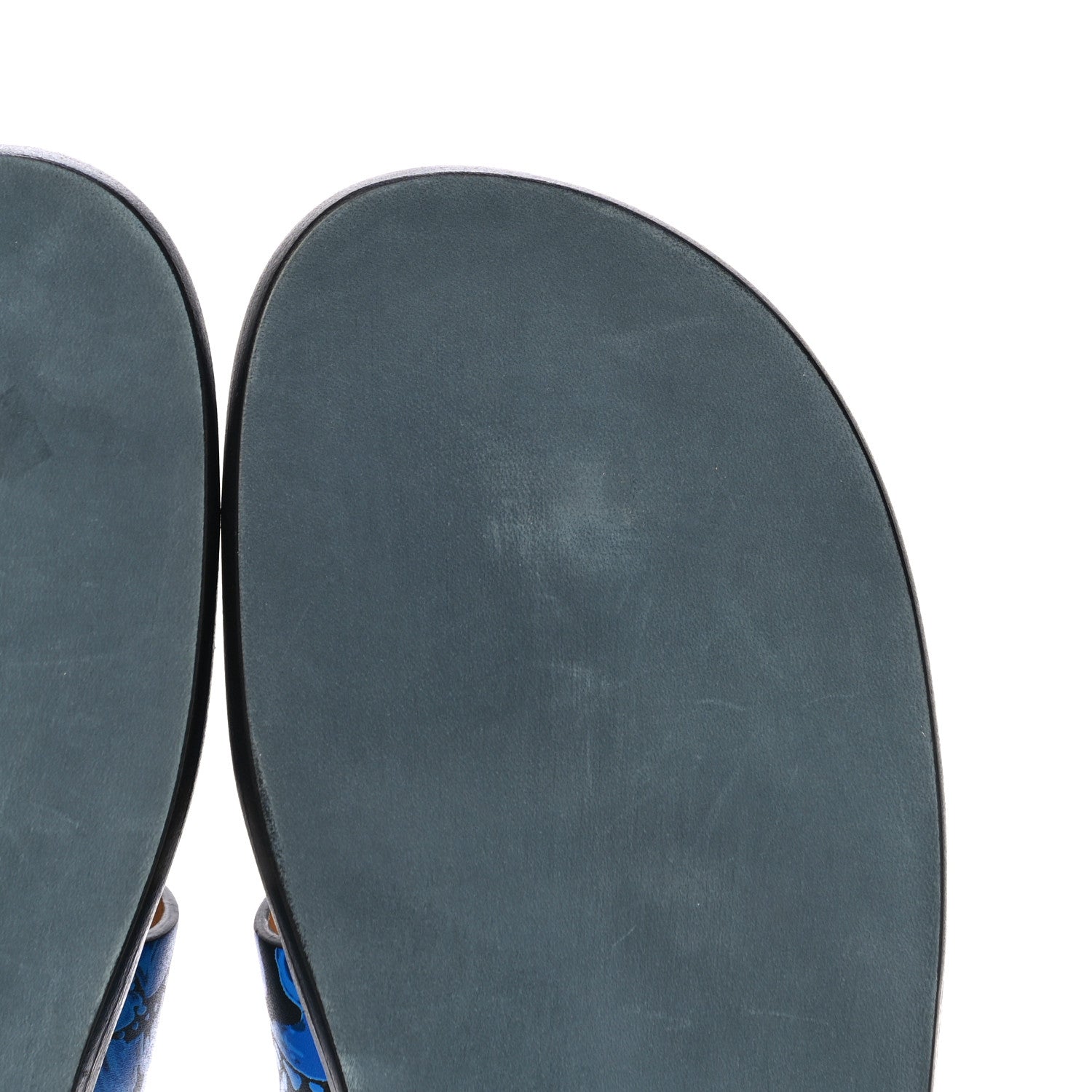 Hermes Calfskin Mens Peinture Fraiche Izmir Sandals 42.5 Bleu Electrique 10 of 16