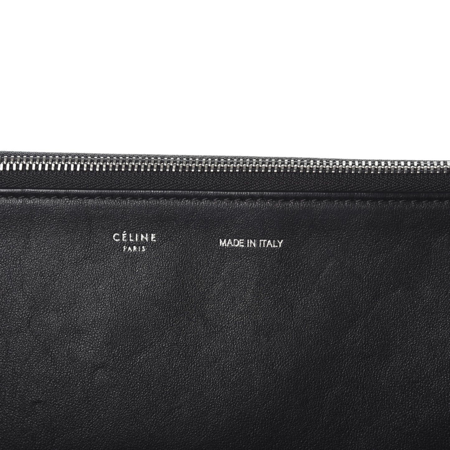 Drummed Calfskin Suede Double Zip Trapeze Black