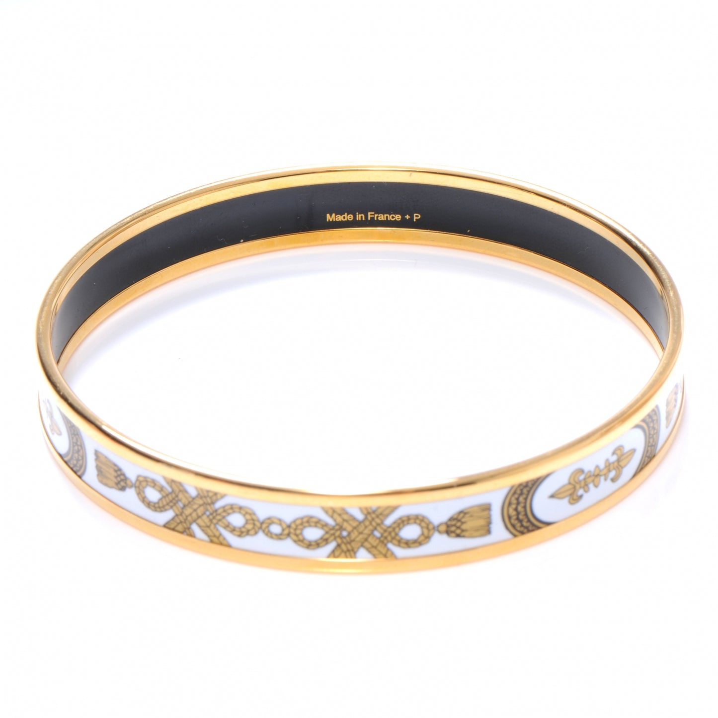 Enamel Narrow Printed Tassel Bracelet 70 White