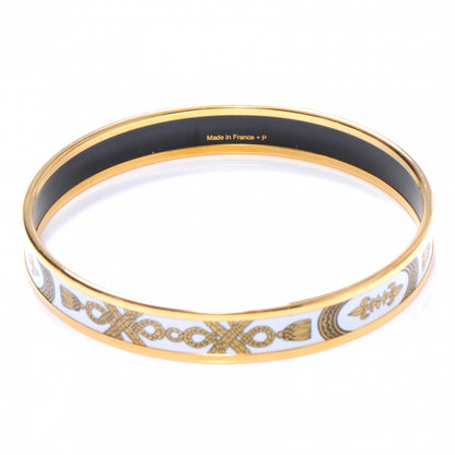 Hermes Enamel Narrow Printed Tassel Bracelet 70 White 5 of 5