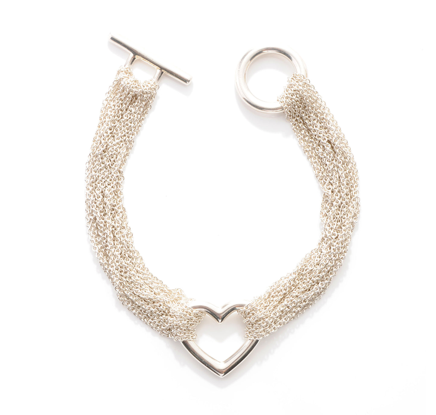 Sterling Silver Heart Mesh Bracelet