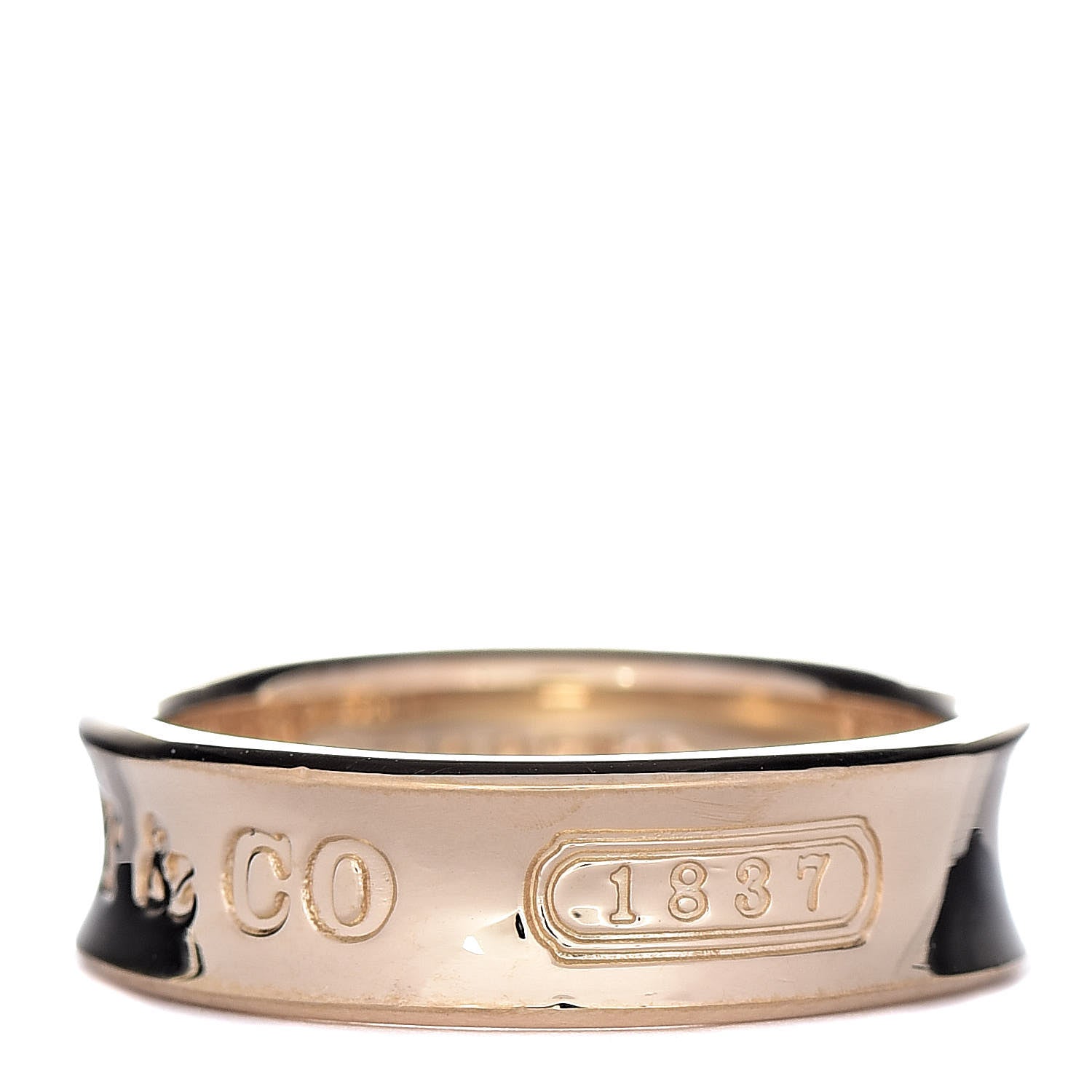 Tiffany 18K Yellow Gold 1837 Band Ring 55 7.25 1 of 6