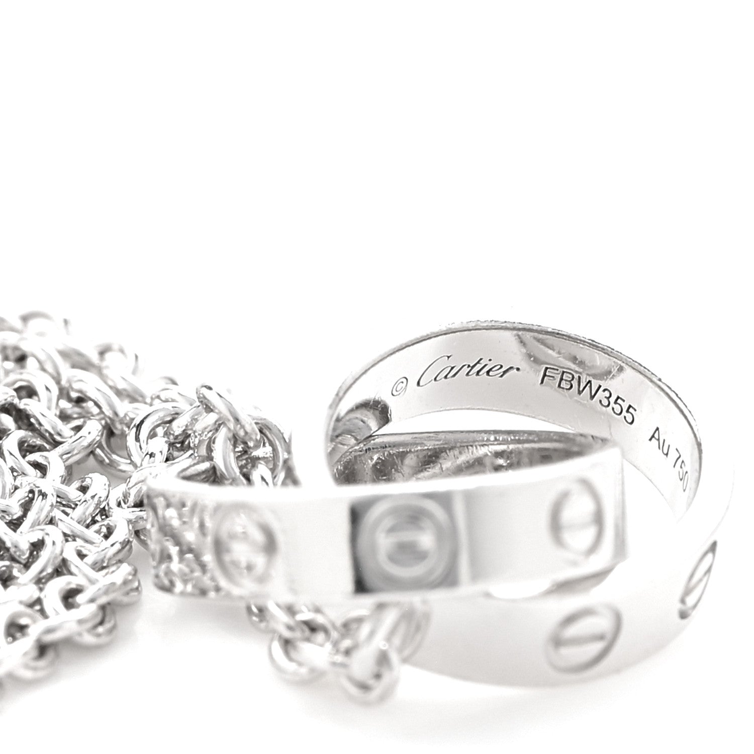 Cartier 18K White Gold Interlocking LOVE Necklace 5 of 5