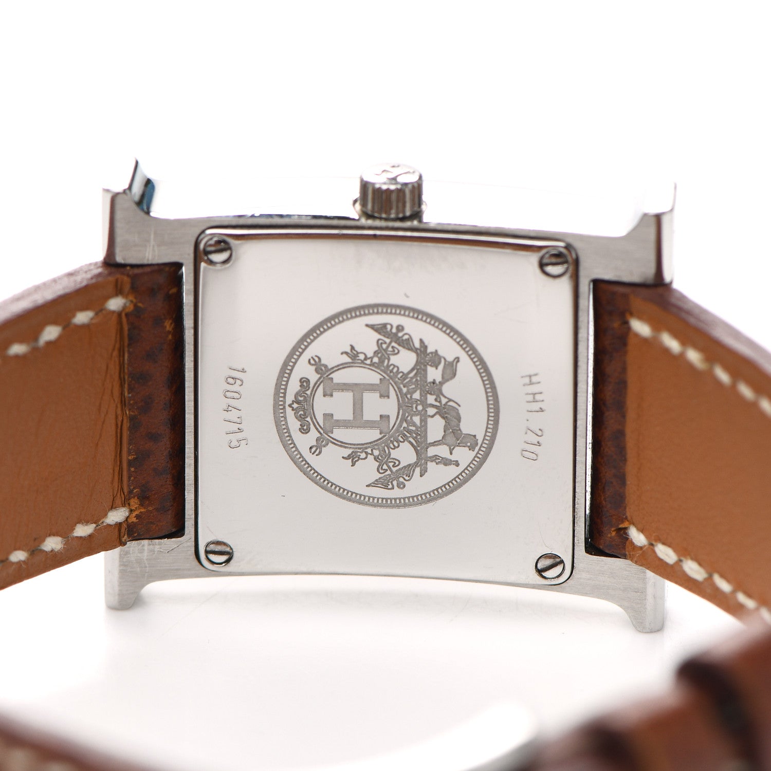 Hermes Stainless Steel Epsom 21mm Heure H Hour Quartz Watch Brique 8 of 10