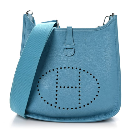 Hermes Taurillon Clemence Evelyne III PM Bleu Du Nord 1 of 10