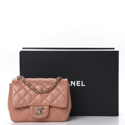 Chanel Lambskin Quilted Mini Square Flap Dark Beige 11 of 11