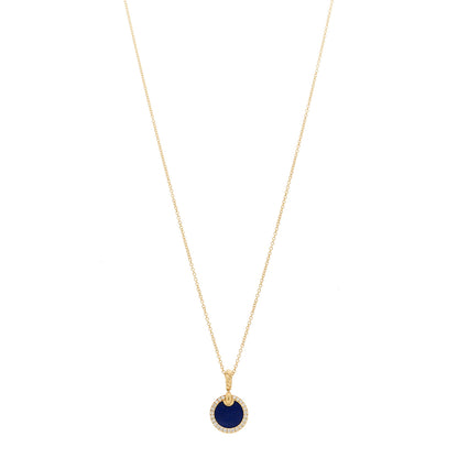 David Yurman 18K Yellow Gold Diamond Lapisl Lazuli Petite Elements Necklace 1 of 4
