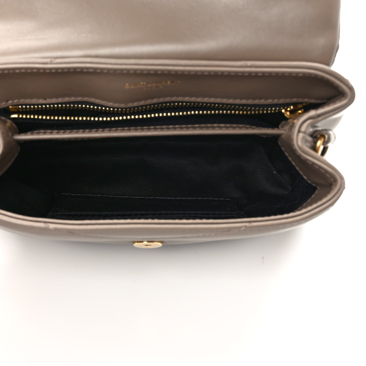 Saint Laurent Calfskin Y Quilted Monogram Toy Loulou Crossbody Bag Taupe 5 of 11