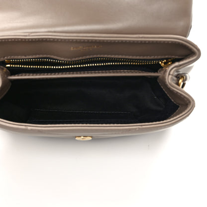 Saint Laurent Calfskin Y Quilted Monogram Toy Loulou Crossbody Bag Taupe 5 of 11