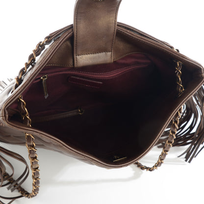 Chanel Calfskin Quilted Into The Fringe Hobo Brown 7 of 8