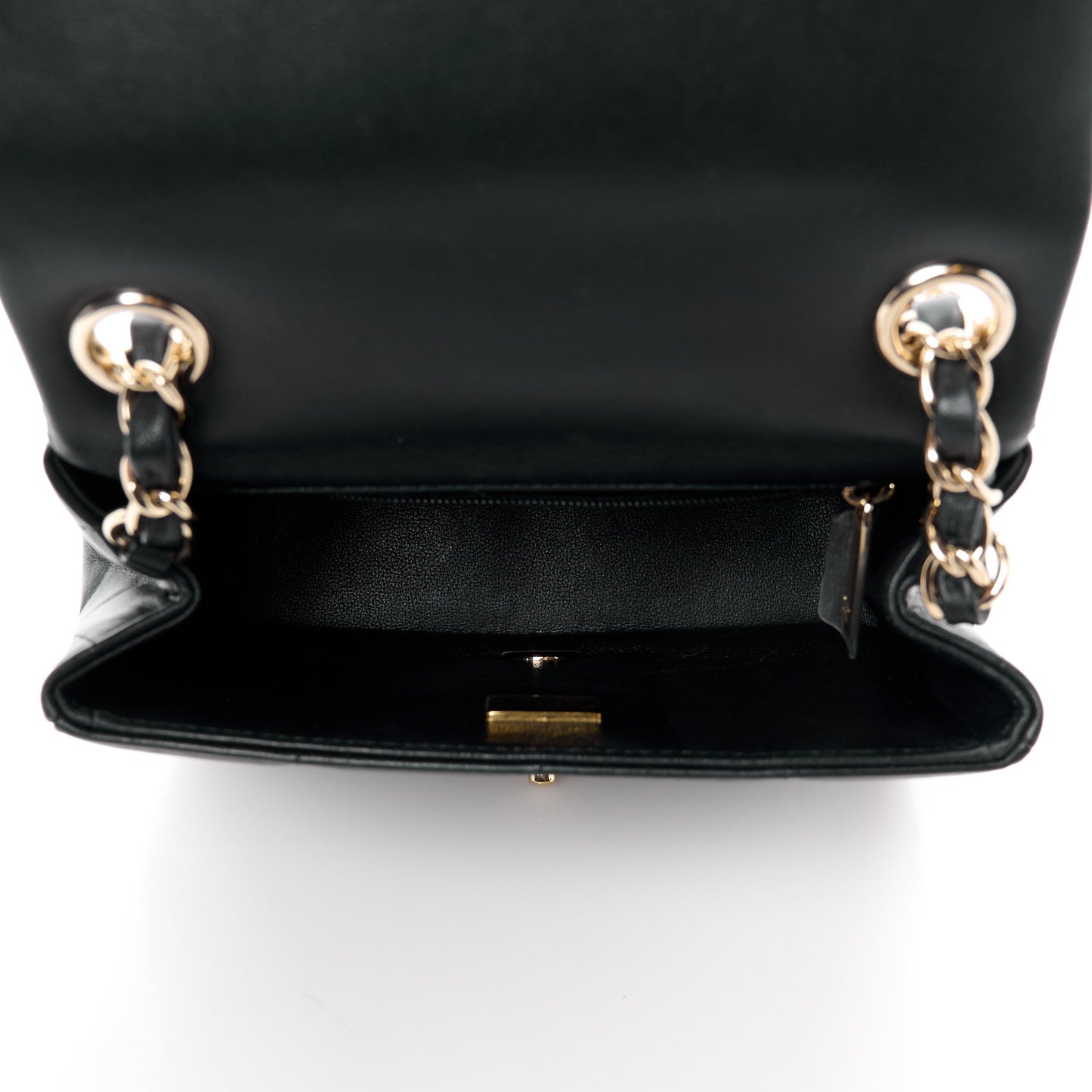 Lambskin Resin Crystal Square Quilted Mini Monacoco Flap Black