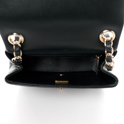 Chanel Lambskin Resin Crystal Square Quilted Mini Monacoco Flap Black 5 of 12