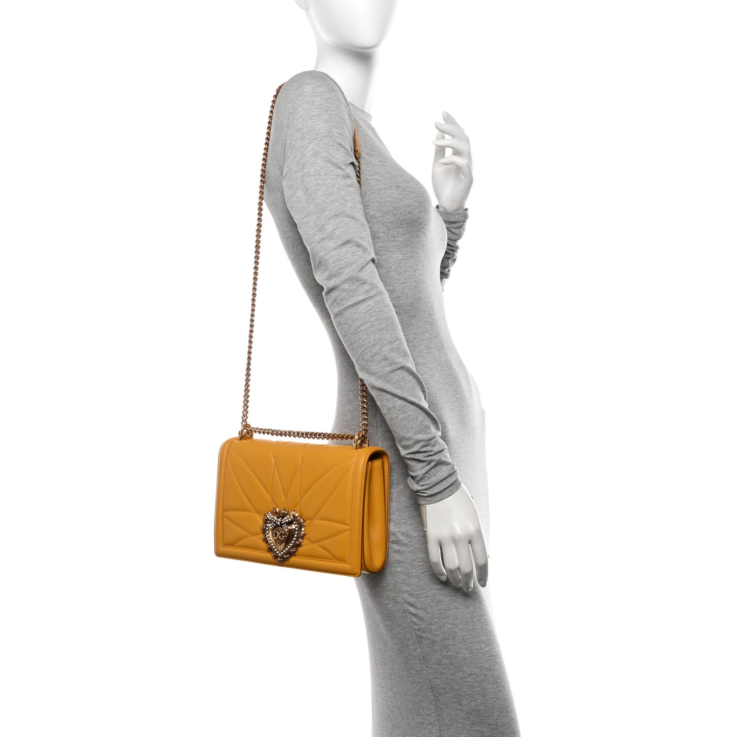 Calfskin Large Devotion Crossbody Bag Yellow