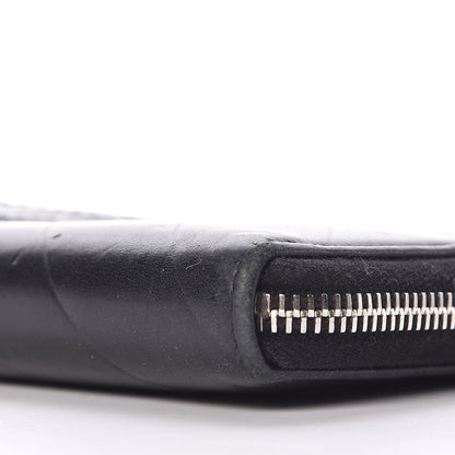 Chanel Lambskin Chevron Quilted CC Zip Around Wallet Black 10 of 14