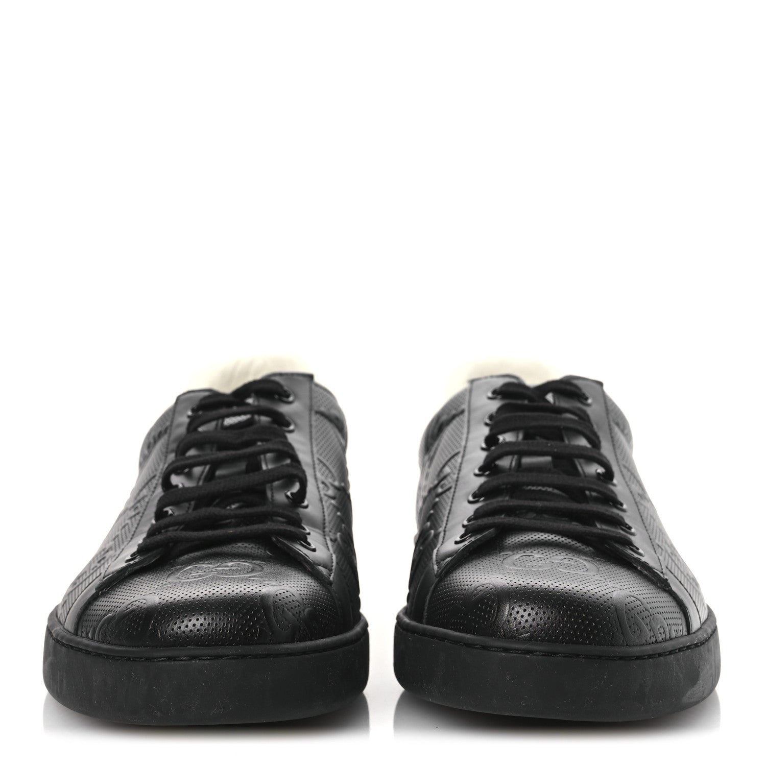 Gucci Calfskin GG Tennis Embossed Mens Ace Sneakers 13 Black 3 of 10