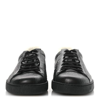 Gucci Calfskin GG Tennis Embossed Mens Ace Sneakers 13 Black 3 of 10