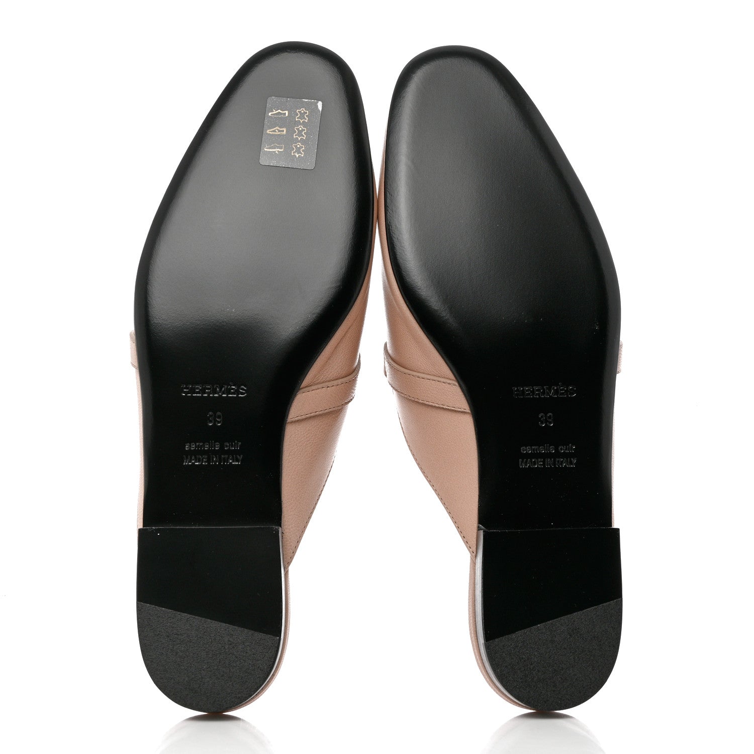 Hermes Calfskin Oz Mules 39 Beige Nude 5 of 9